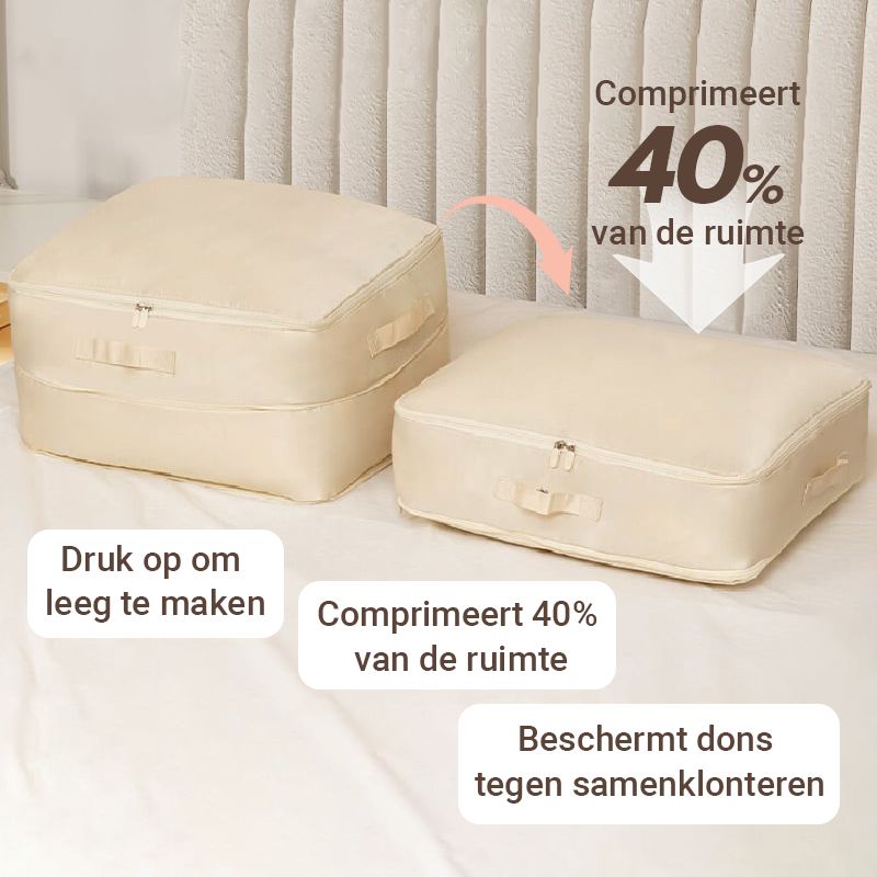 SpaceSaver™ | Komprimeret opbevaringspose - Maksimerer plads og minimerer rod