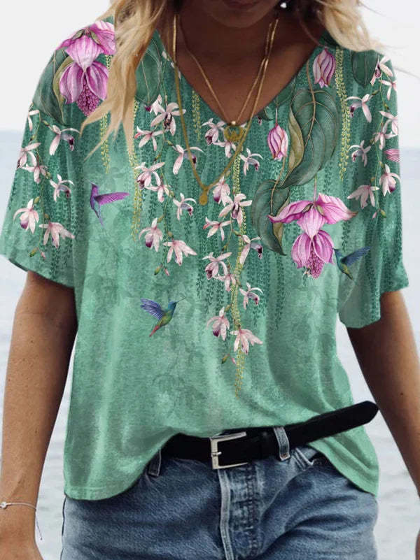 Richee™ | Lærreds-T-shirt - Radiant Blossom