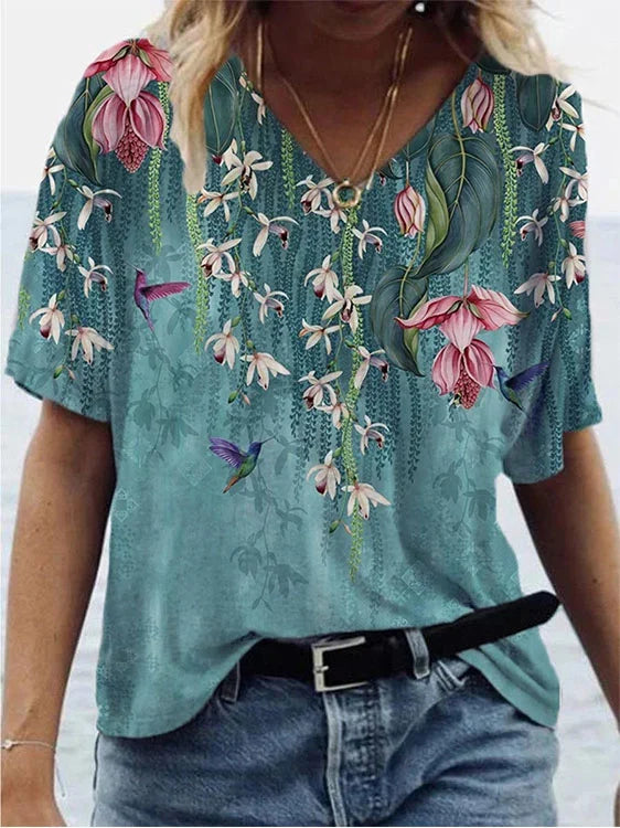 Richee™ | Lærreds-T-shirt - Radiant Blossom