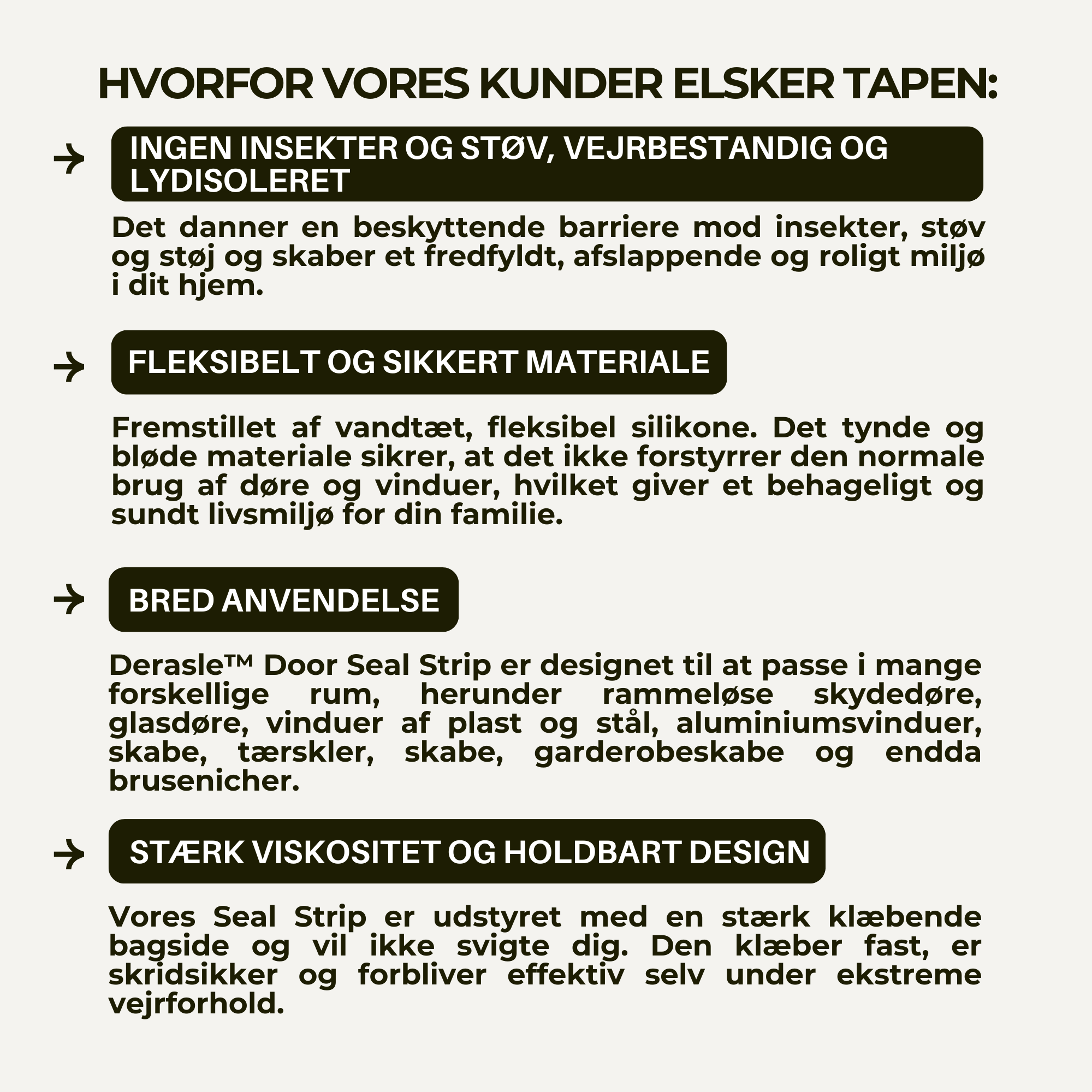 Derasle™ tætningsliste til døre