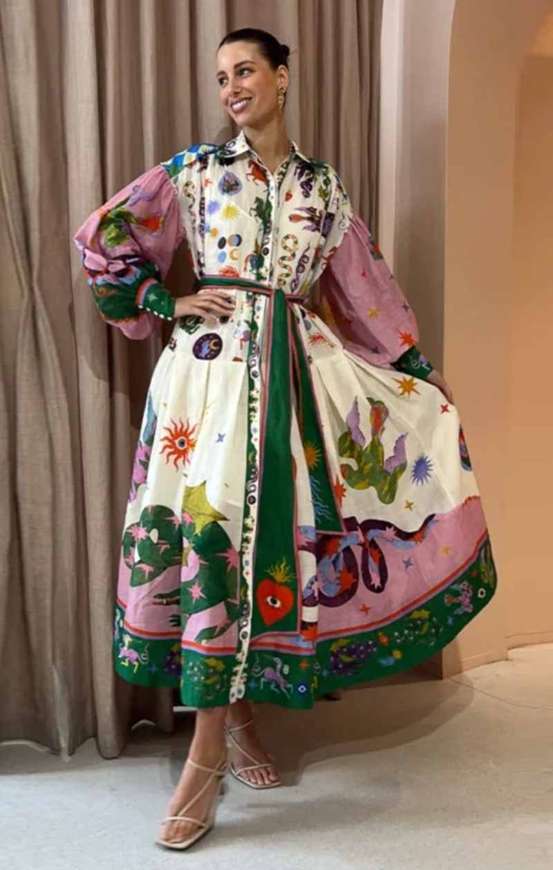 EDEN™ | Boho maxikjole med lange ærmer