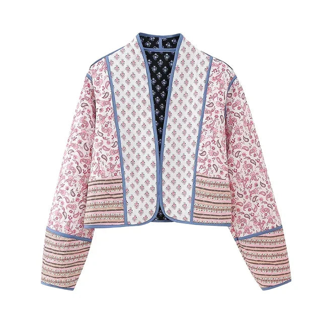 Ella™ | Vendbar vintage patchwork-blomsterjakke til kvinder
