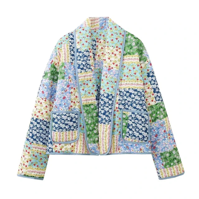 Ella™ | Vendbar vintage patchwork-blomsterjakke til kvinder