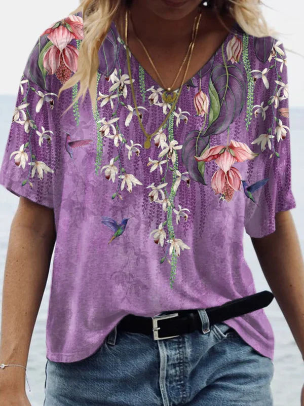 Richee™ | Lærreds-T-shirt - Radiant Blossom